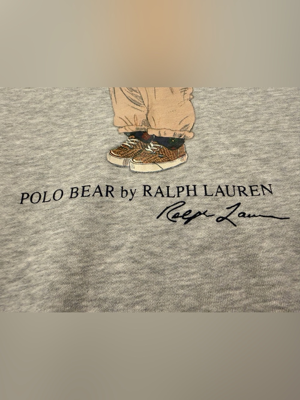 Ralph Lauren Polo Green Plaid Polo Bear Boys Grey Sweatshirt - Picture 6 of 14